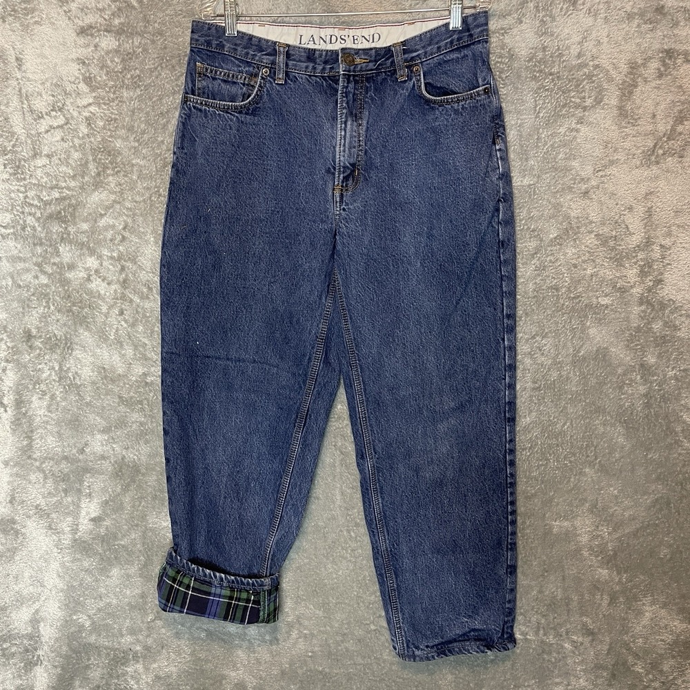 Lands End Men Flannel Lined Relaxed Taper Jean 33x28* Workwear Gorpcore Outdoors - Picture 1 of 10